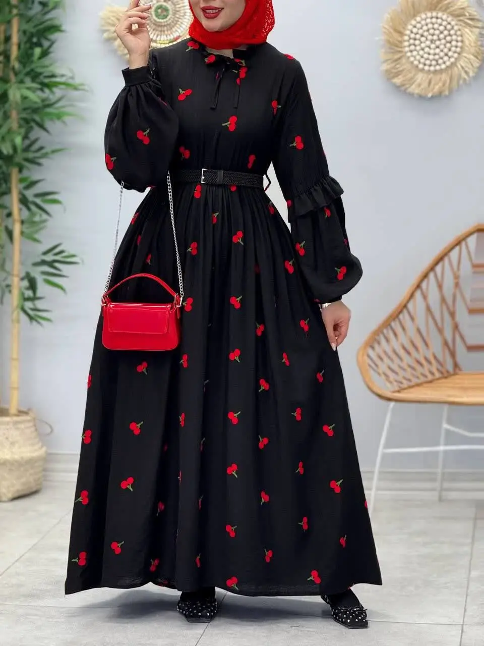 3401-پیراهن مزونی گیلاس